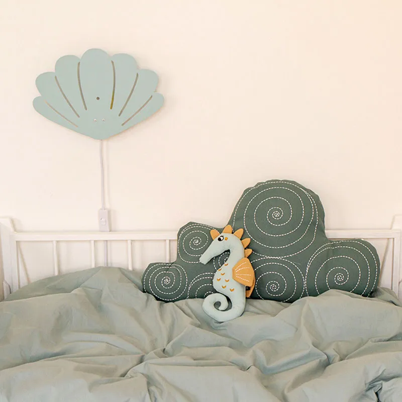 Lampe murale Coquillage Bleu - 32x22cm-1