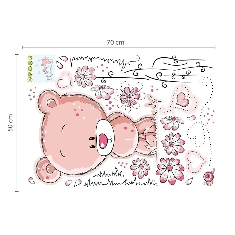 Stickers - Ourson Rose-3
