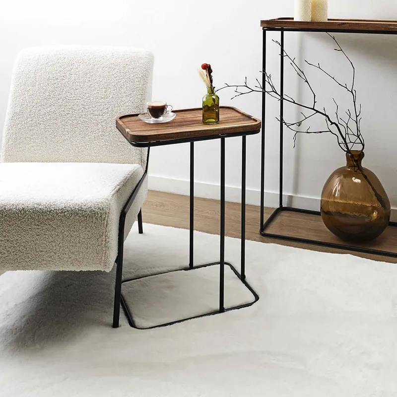 Table d'appoint acacia - 40x30x55cm-1