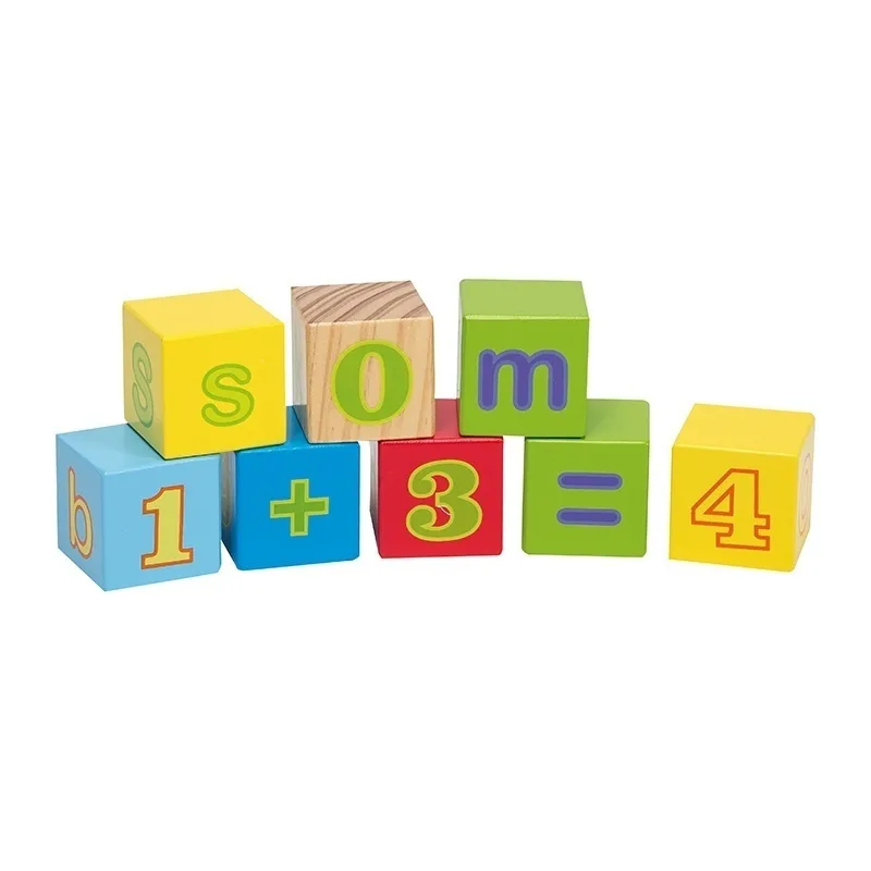 Cubes à empiler Lettres + Chiffres 30pcs - 12m+-2