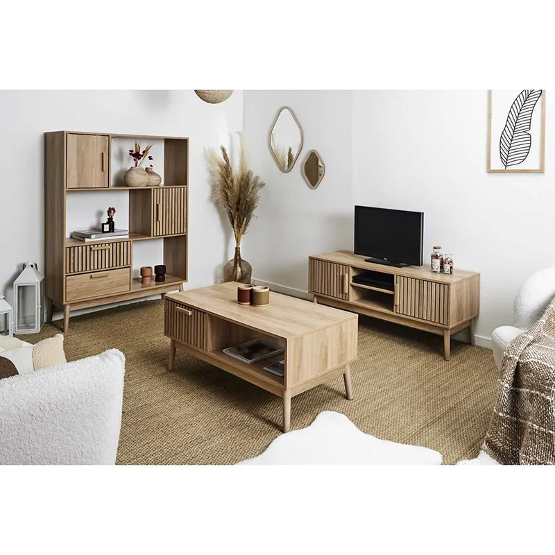 Table Basse Klaus Bois Naturel - 106x10x54cm-4