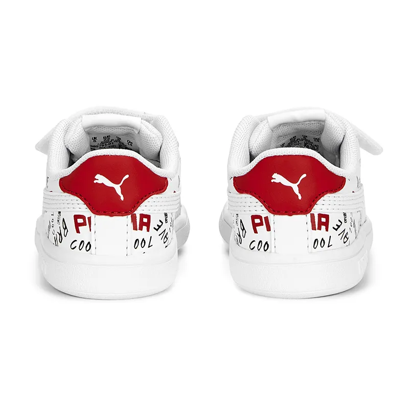 Baskets Bébé Smash Puma - Blanc/Rouge-1