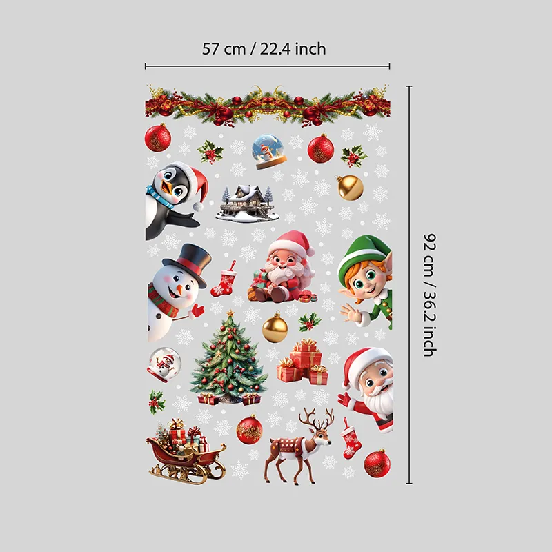 Stickers - Père-Noël, ses amis & flocons de neige-5