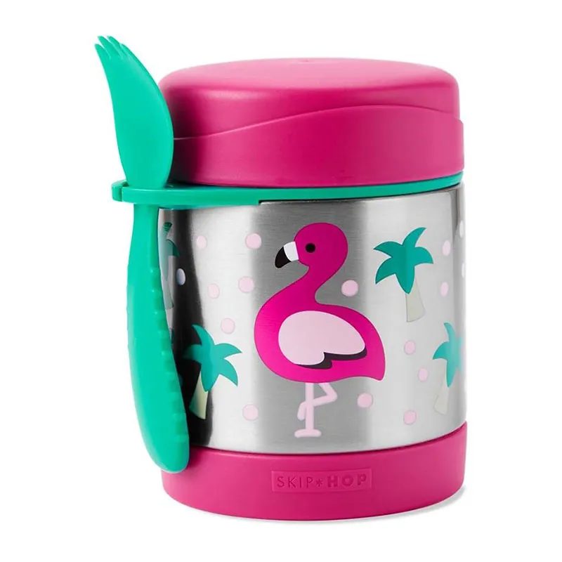 Thermos repas Flamant Rose 325ml + Fourchette - 36m+-0