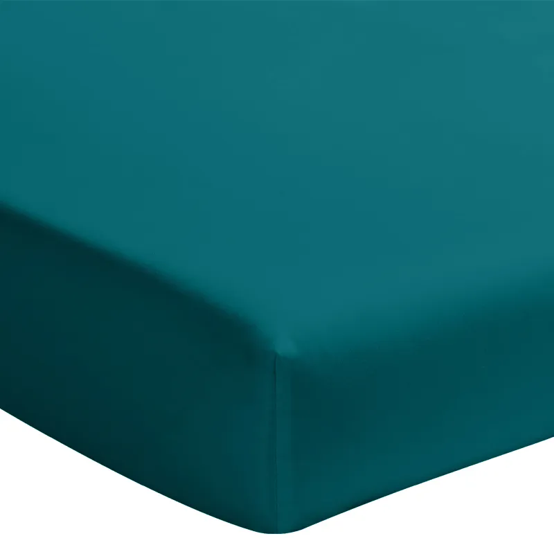 Drap H. Percale de Coton Bonnet 30cm Bleu canard-0