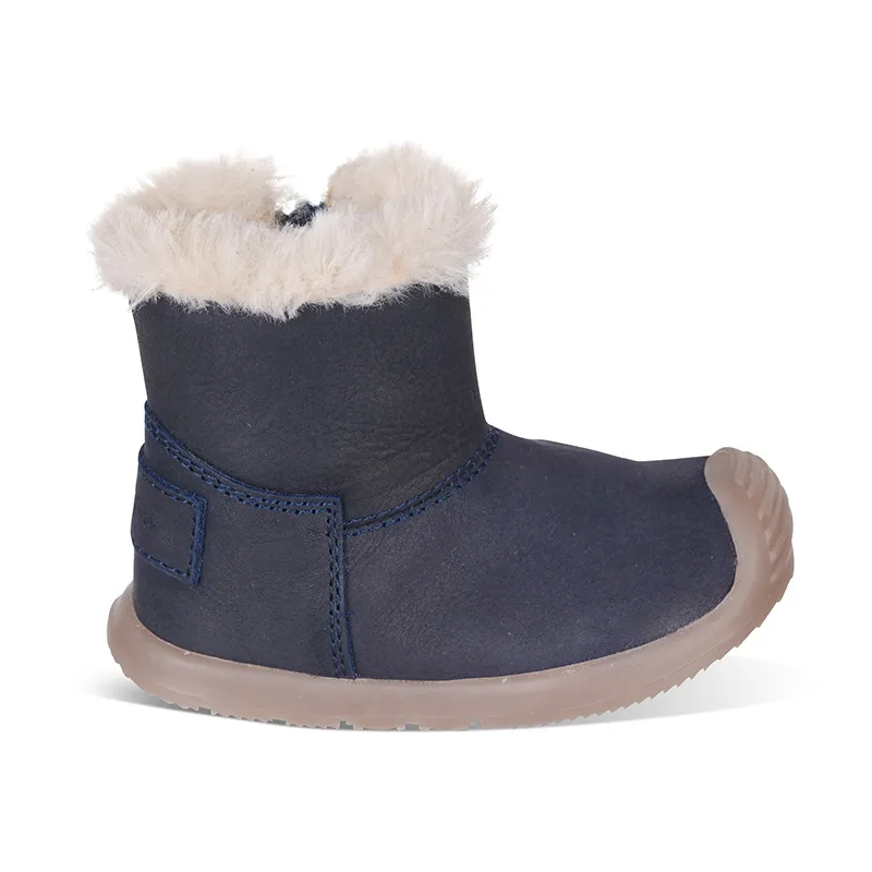 Boots zippées Fourées Cuir - Bleu-0