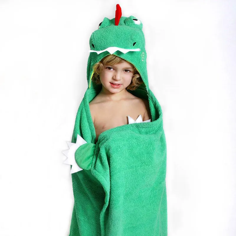 Serviette de bain Capuche Coton Dinosaure - 55x127cm-3