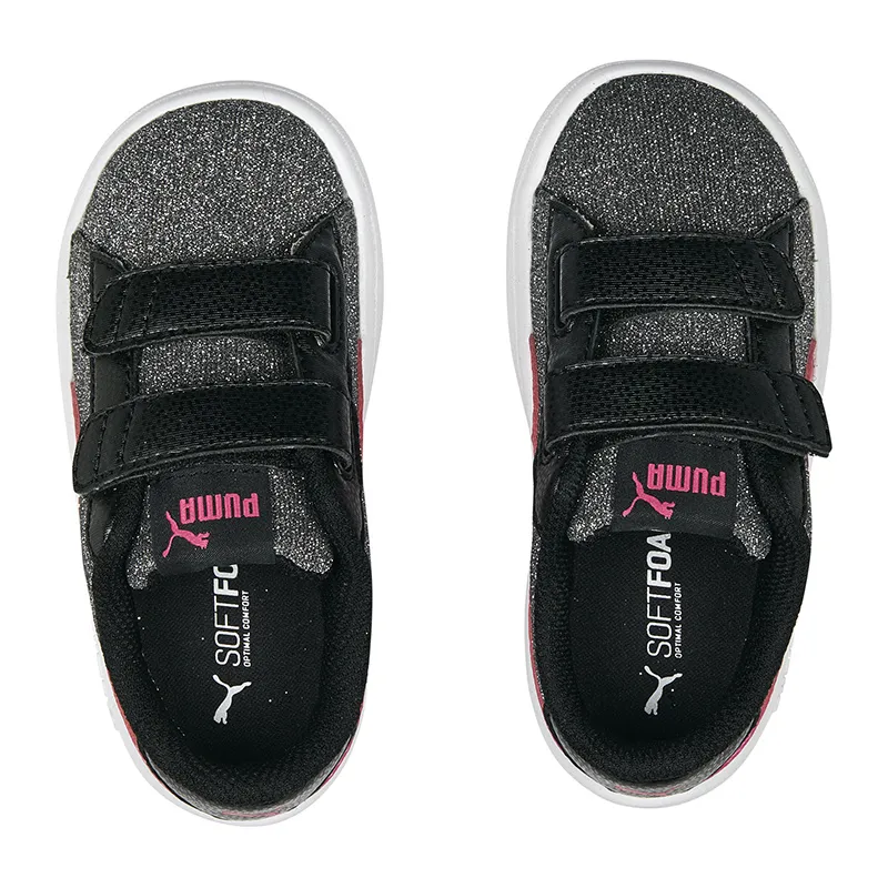 Baskets Bébé Smash Glitz Glam Puma - Noir/Rose-4