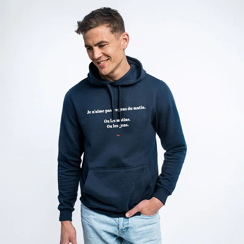 Hoodie Homme Les gens du matin - Navy-0