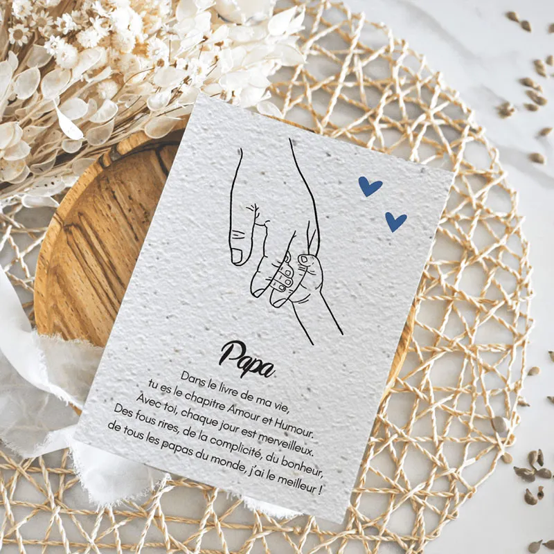 Carte à planter Chapitre Papa Mélange de fleurs + enveloppe kraft-2
