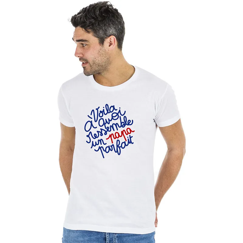T-shirt Homme BIO Voilà un papa parfait - Blanc-0