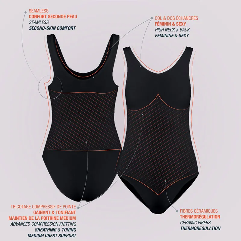 Maillot de bain galbant  Slim - Noir-2