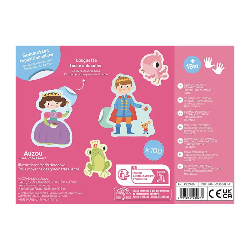 Ma pochette de 100 gommettes Princesses - 18m+-3