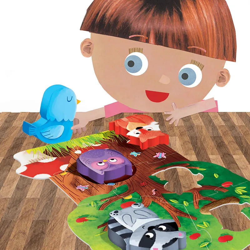 Puzzle Forêt Montessori 6pcs + 5 figurines - 24m+-3