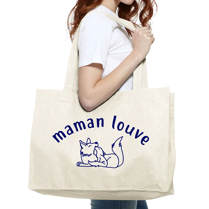 Grand Cabas Maman louve - Naturel-0