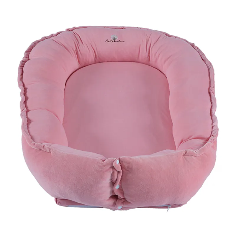 Cocon velours Coton BIO B. de rose - 32x65cm-2