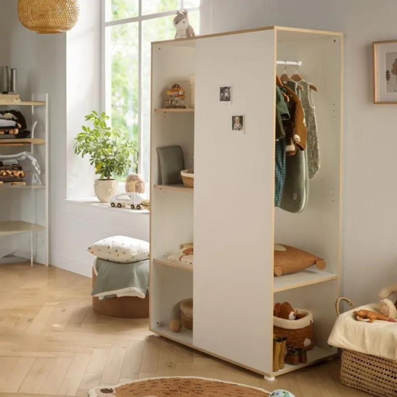 Armoire ouverte Bois Blanc - 90x174x56cm-0