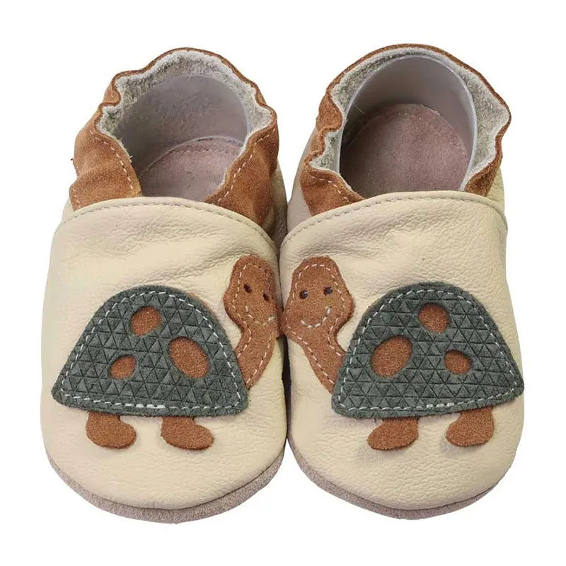 Chaussons cuir Tortue - Beige-0