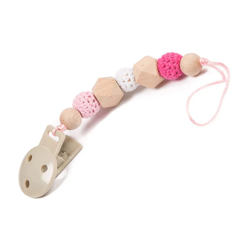 Attache-Sucette en Bois Rose - 0m+-1