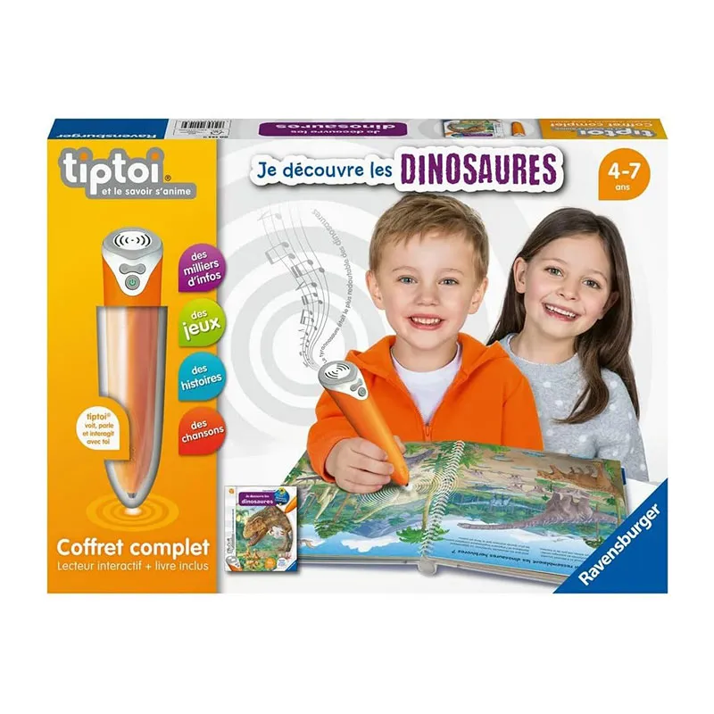 Coffret Lecteur interactif + Livre Dino Tiptoi - 4+-0