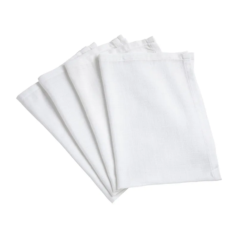 4 Langes Coton BIO Blanc - 50x70cm-0