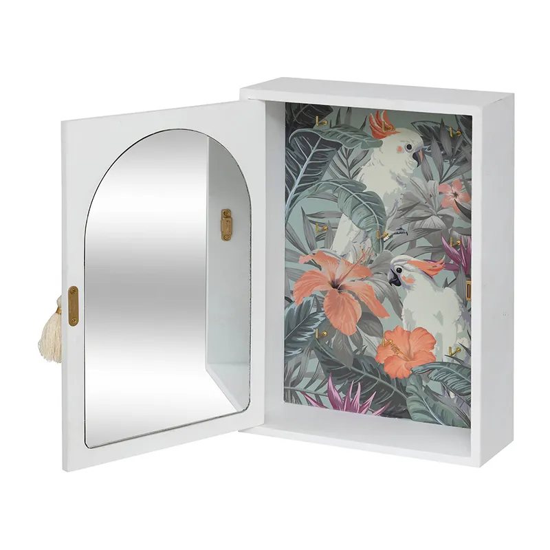 Boîte à clés miroir Wild Romance Blanc - 28x20cm-3