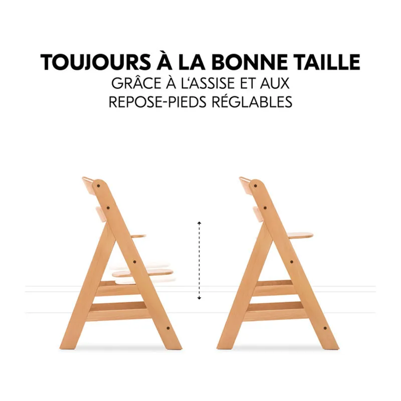 Chaise haute Alpha+ Naturel + Transat Bouncer Alpha 2en 1 Gris - 0m+-9