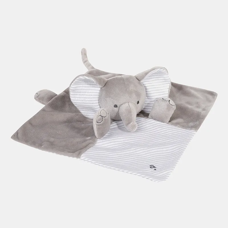 Doudou plat Éléphant Mixte - Gris chiné-1