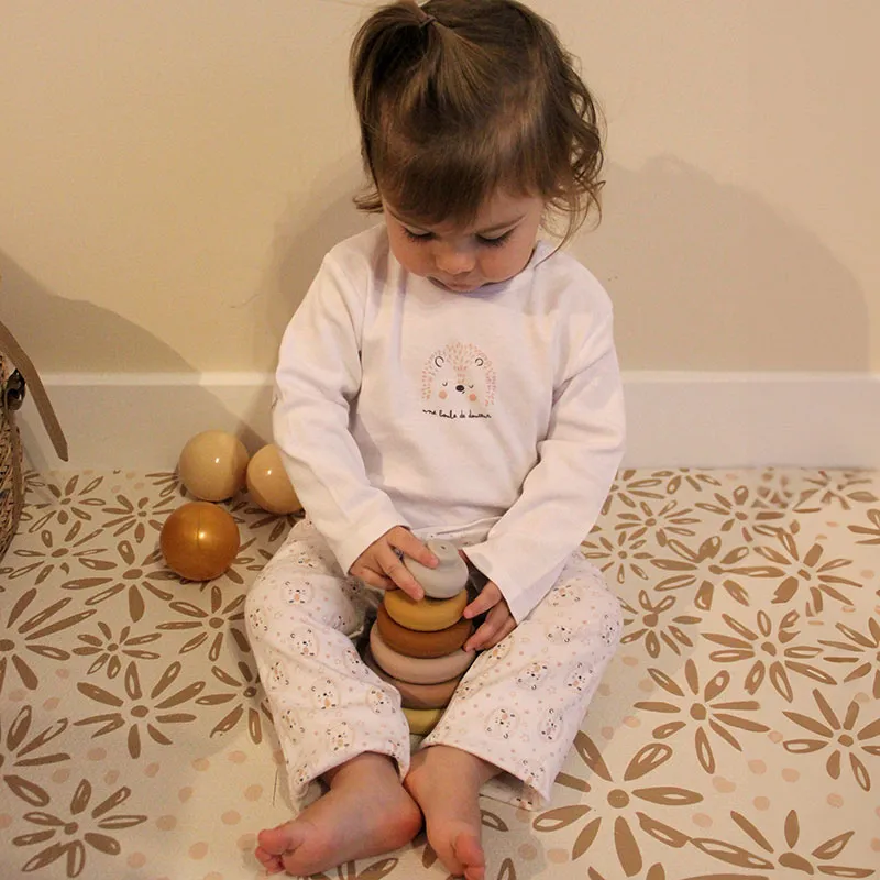 Pyjama ML + Bavoir bandana Hérisson - Blanc-0