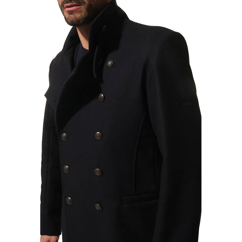Manteau 3/4 Croisic Drap de laine Homme - Marine-4