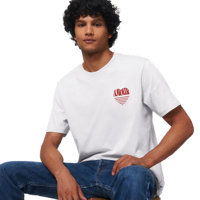 T-shirt Homme Amour coeur 2 BIO - Blanc-0