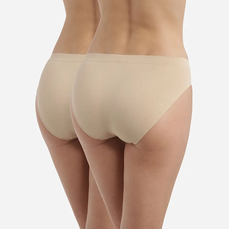2 Culottes Femme EcoDim Pocket Coton micro - Nude-1