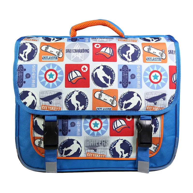 Cartable Phileas Skate Bleu - 38x34cm-0