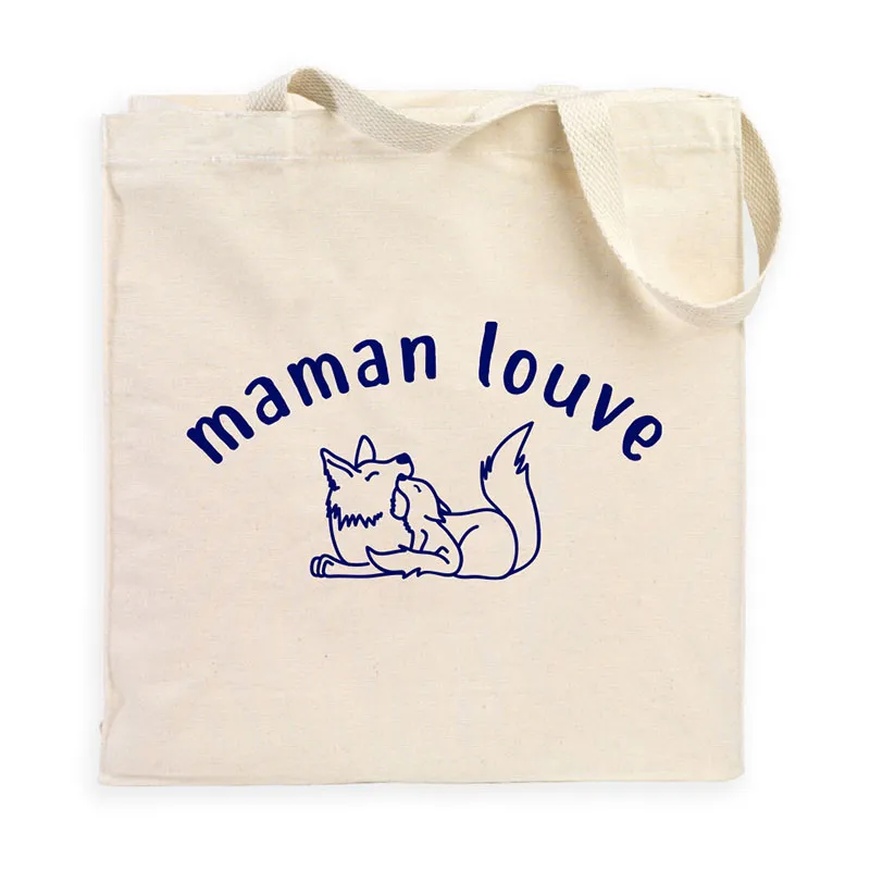Totebag Maman louve - Naturel-0