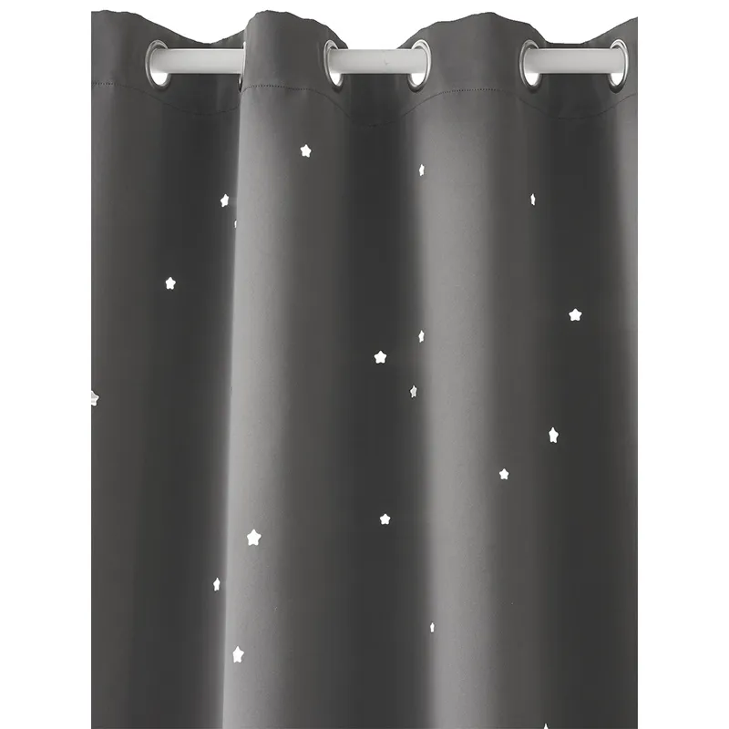 Rideau occultant Étoiles Gris foncé - 105x180cm-1