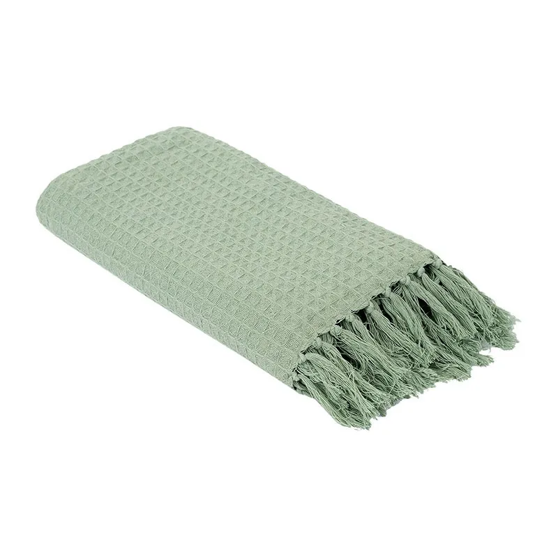 Jeté de canapé Gaufré Vert d'eau - 130x160cm-2