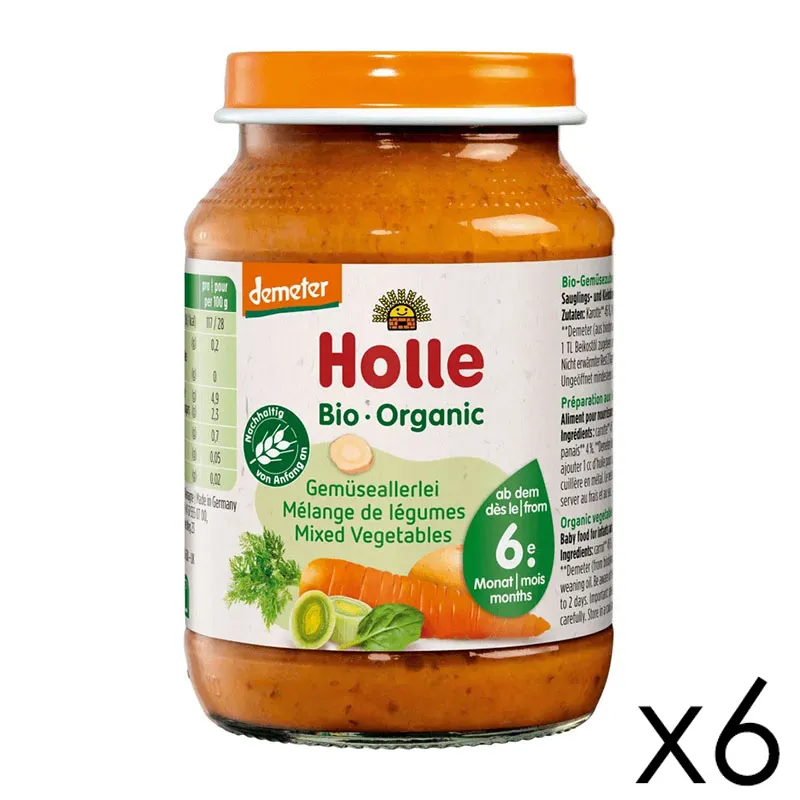 6x190g Petits Pots Mélange de légumes BIO - 6m+-0