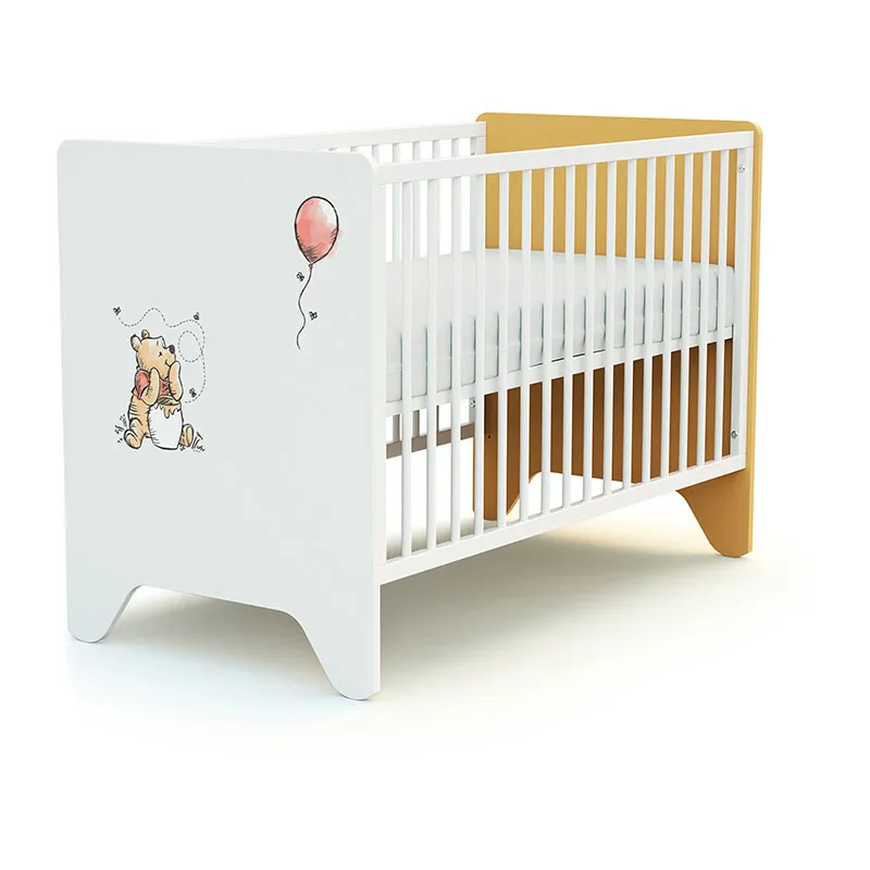 Lit bébé Disney Winnie Blanc/Jaune - 60x120cm-1