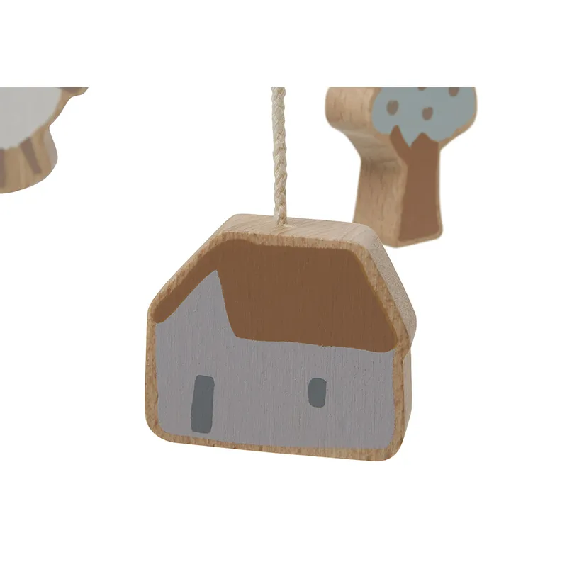 Mobile Bébé Bois Ferme - 20x20cm-4