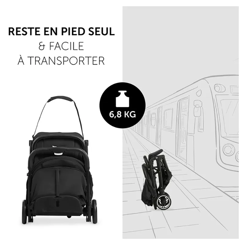 Poussette Compacte Travel N Care + Pare-soleil + Liner Mickey Mouse Noir - 0m+-7