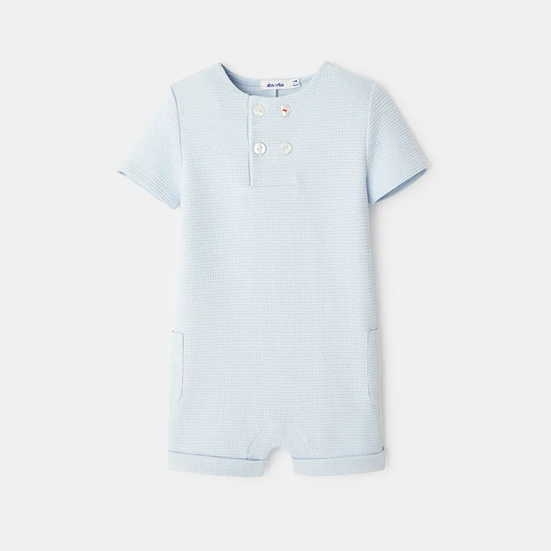 Salopette courte Mixte - Bleu doux-0