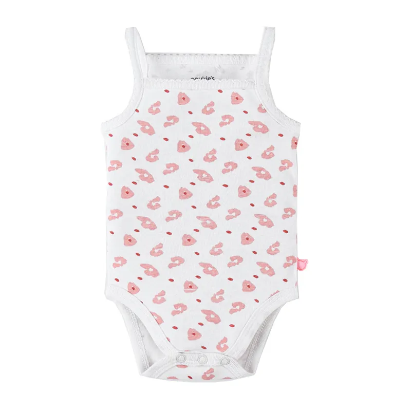 Body SM Léopard BIO - Corail/Blanc-0