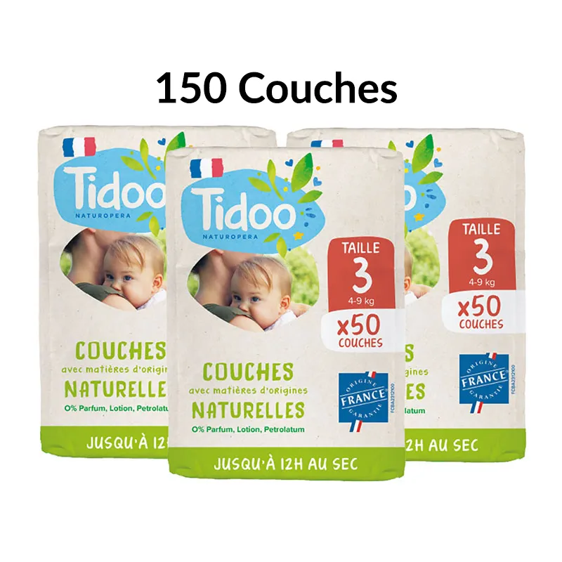 150 Couches Ecologiques T3/4-9kg Sans substances nocives-0