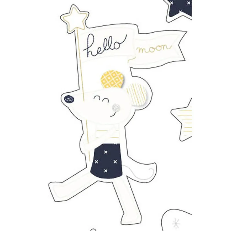 Stickers muraux Hello Bleu/Blanc -70x50cm-1