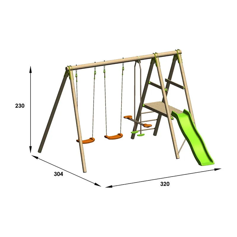 Portique Bois Tutti 2,30m - 3+-2