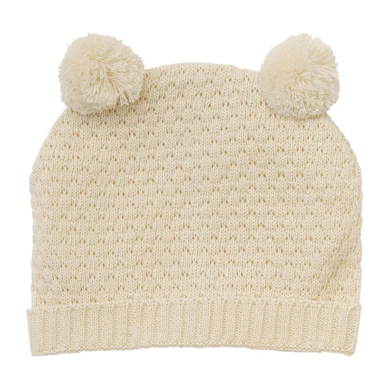 Bonnet + Chaussons en tricot BIO Écru - Poupée 28-35/35-45cm-1