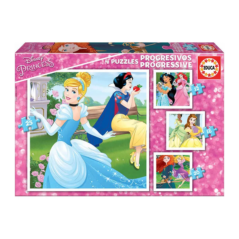 4 Puzzles progressifs Princesses Disney 12+16+20+25pcs - 36m+-0
