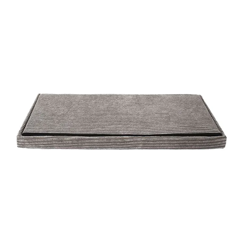 Coffre Banc Pliable Cotelé Scott Taupe - 76x8x38cm-5