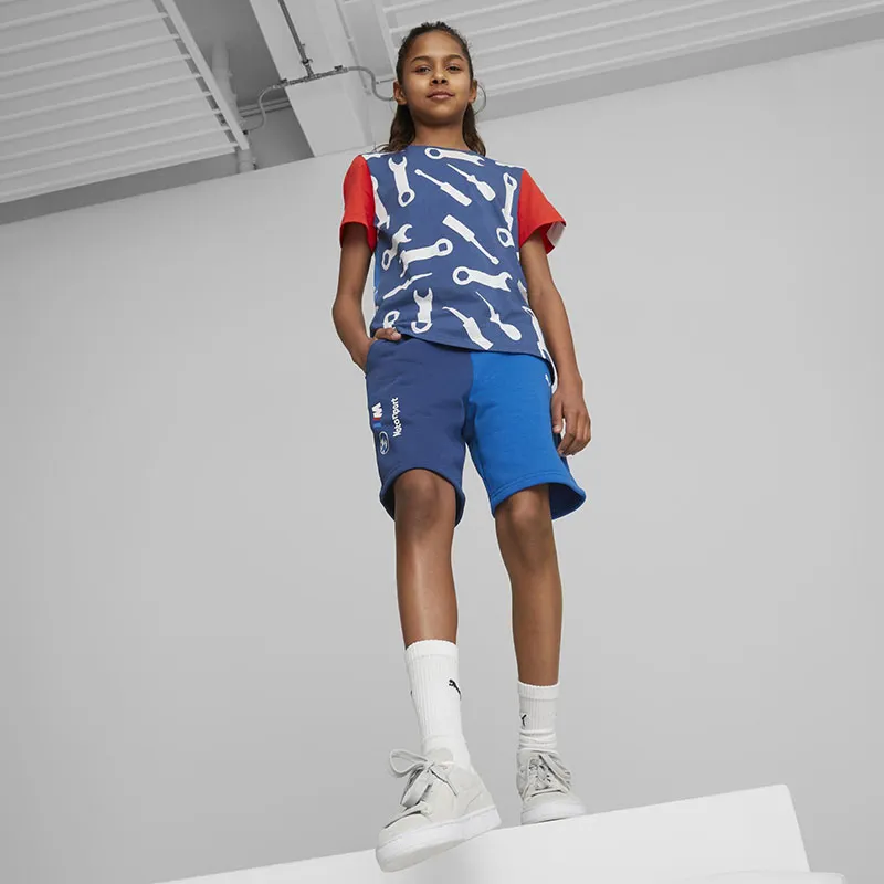 Short Garçon BMW MMS ESS - Bleu/Rouge - PUMA-3