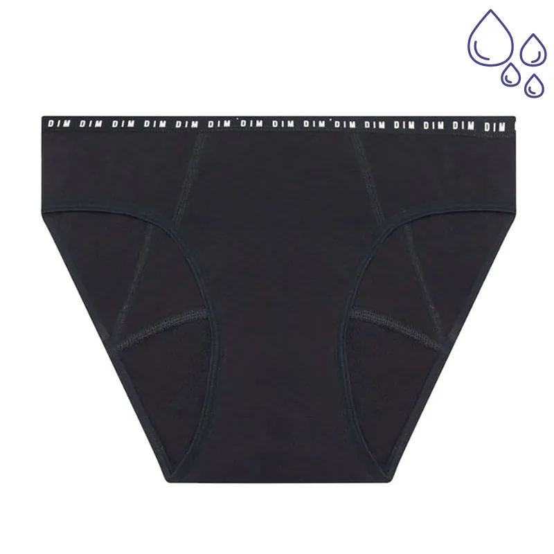 Culotte + Shorty menstru. Flux abondant BIO - Noir-2